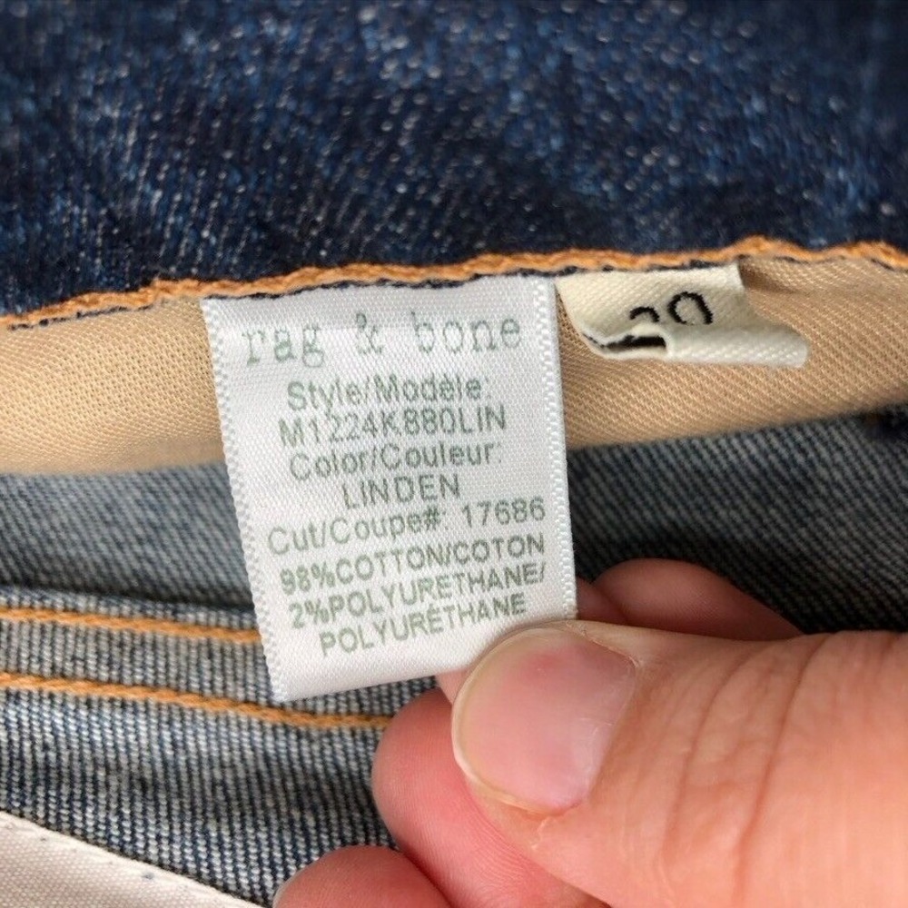 Rag & Bone Standard Issue Fit 1 In Extra Slim Jeans Mens 30 Linden Denim Classic - Picture 9 of 15